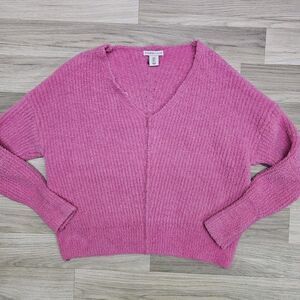 SINCERELY JULES Womens Pink Fuzzy Cozy Yarn Pullover Sweater Size Small
